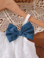 3Pcs Baby girl Lace Ruffled Camisole Top+Bow shorts+Heart mini bag Set suitable for 0-3 Year Baby girl Summer Fashion Set. 