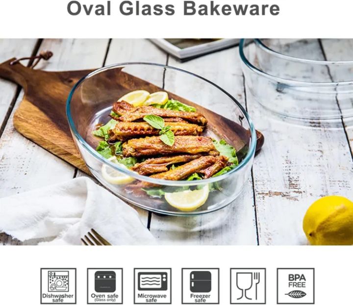 High Borosilicate Oven Safe Bakeware Home Use Glass Baking Dish ...