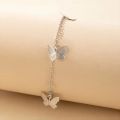 1 Piece Silver Butterfly Anklets For Girls, Exquisite Ankle Bracelet, Foot Chain Accessories.. 