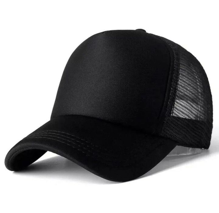 Unisex Plain Trucker Hat Mesh Back Snapback Hat Baseball Cap Solid Visor Net Cap Low Stock