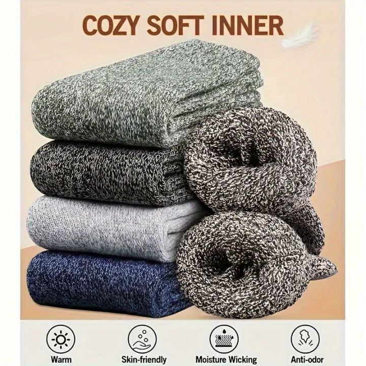 3/5%20Pairs%20Men's%20Warm%20Socks,%20Thick%20Towel%20Mid-Calf%20Socks,%20Anti-Cold%20Snow%20Boots%20Socks%20Elastic%20Solid%20Color%20-%20Image%204