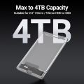 JEYI 2.5" External HDD Enclosure, SATA to USB 3.0 Tool-Free Clear for 2.5 Inch SSD & HDD 9.5mm 7mm External Hard Drive Case.