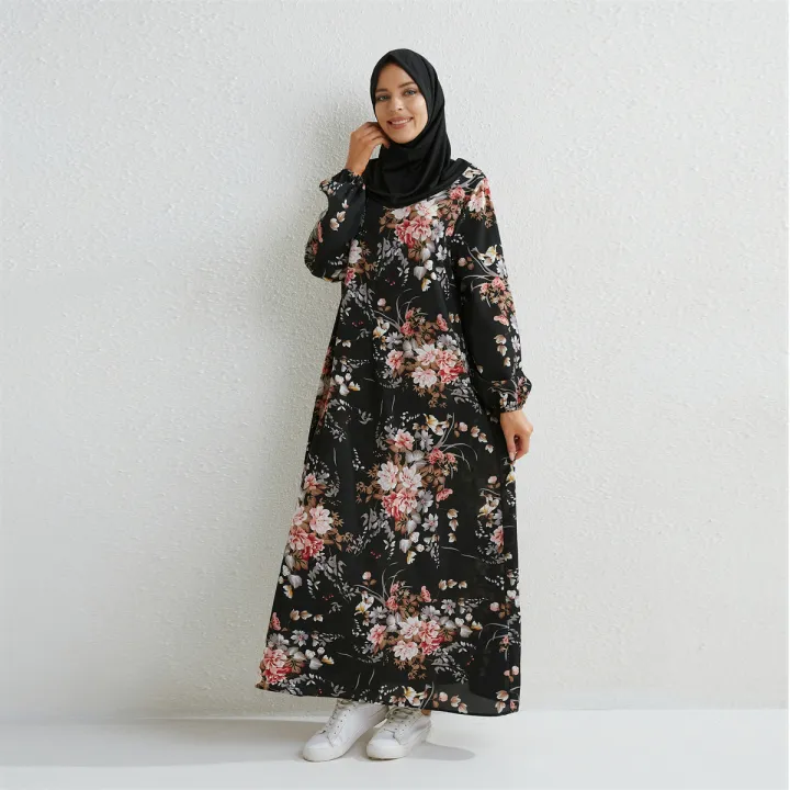 Muslim%20Dresses%20Women%20Maxi%20Dresses%20Mujer%20Vestidoes%20Female%20Loose%20Dresses%20Full%20Sleeve%20Printed%20Floral%20Casual%20Robe%20Long%20Dress%20-%20Image%204