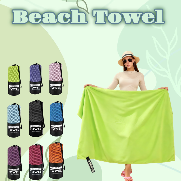 Sandproof Microfiber Quick-Dry Towel Lightweight Portable Beach Swim Yoga Gym Travel Essentials Super Absorbent Soft Skin-Frien