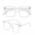【Low price】A Pair of PC Online Celebrity Transparent Glasses Box Myopia Men and Women Flat Light round Face Radiation-proof Slim Blue Eye F. 