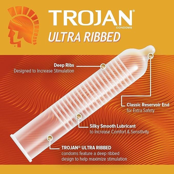 TROJAN%20Stimulations%20Ultra%20Ribbed%20Lubricated%20Condom,%203ct%20-%20Image%203