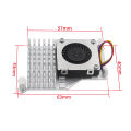 Raspberry Pi 5 Active Cooler Aluminum Heatsink PWM Speed Adjustable Fan Black Silver Blue Cooling Radiator for RPI 5 Pi5. 