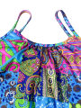 Women's Vibrant Paisley Pattern Sleeveless Jumpsuit for Spring/Summer Casual Wear.
