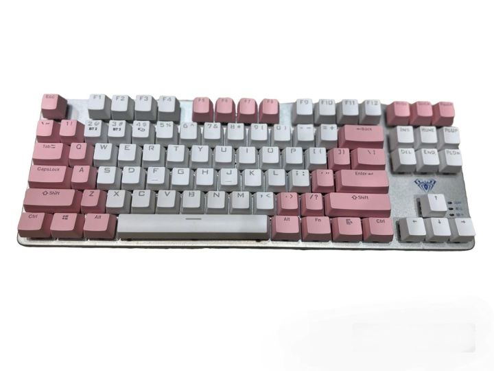 lAULA F3087 Mechanical Gaming Keyboard with RGB lRainbow Blacklit, ABS Keycaps, 87 Keys Anti-Ghosting Ergonomic USB Type-C Wired Computer Keyboards for Windows PC Blue Switch