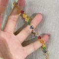1pc Rainbow Colorful Clover Zircon Bracelet Fashion Charm Gorgeous Charm Exquisite Cute Sweet Shining Crystal Jewelry. 