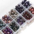 200Pcs/Box 8mm Crystal Glass Round Spacer Beads Gravel Chip For DIY Making Jewelry Handmade Bracelet Necklace Earing Craft Kit. 