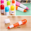 STONEGO Cute Smiling Face Pill Ball Point Pen Pencils Telescopic Capsule Ballpen. 