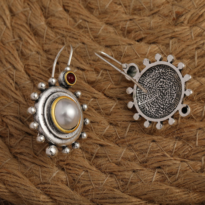 Vintage%20Palace%20Baroque%20Pearl%20Earrings%20Temperament%20Earrings%20Classical%20Elegant%20Drop%20Hook%20Earrings%20925%20Silver%20Needle%20Earrings%20-%20Image%204