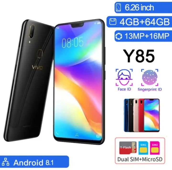 Vivo Y85 4gb RAM 64gb Memory Charger back cover and packing box