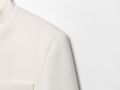ETJ 2025 autumn winter new professional women's simple fashion white short commuting zhongshan collar suit jacket. 
