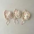 Korean Print Baby Sun Hat Cute Flower Cherry Infant Girls Princess Cap Spring Autumn Cotton Newborn Ear Protection Caps Bonnet.