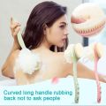 2 In 1 Shower Body Brush With Loofah Sponge And Bristles Back Scrubber. 