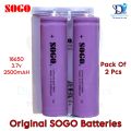 SOGO Original Lithium Battery 18650 3.7V 2500mAH / 3500mAH (Pack Of 2). 