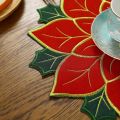 Red Snowflake Drink Coaster New Year Christmas Decoration Felt Dish Tray Pad Dinner Table Accessory Dinnerware Cup Mat. 