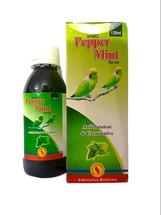 Pepper Mint Syrup 120 ml For Parrots Finches Poultry Chicken. Macaw - African Grey - Raw - Parrot - Canary - Finches - Gouldians - Budgies - Pheasent - Peacock - Lovebirds