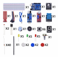 Starter Kit for Arduino Uno R3 Breadboard Basic simple learning kit, sound/water level/humidity/distance detection, LED control. 
