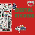 50 pc Palestinian stickers cut hq shiny glossy digital stickers Palestine flag peace support Palestine peace. 