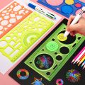 Geometry Spirograph Drawing Stencils Set Painting Template Art Crafts Creative Kids Educational Toy Variety of Flowers Ruler. 