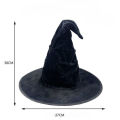 Large Black Wicked Witch Hat for Women,Halloween Witch Cap Cosplay Costume Accessory for Party Favor. 