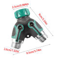 Y-Shaped Diverter with Rubber Coating One-In-Out Separate Control Irrigation Connector for Garden Watering Systems. 