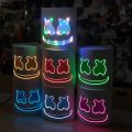 Halloween Light Up Mask Full Face LED Neon Marshmallow Mask Headgear Luminous DJ Music Festival Props Cosplay Rave Party Mask. 