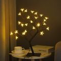 LED Cherry Blossom Tree Table Lamp Indoor Lighting Night Light Home Bedroom Living Room Party Decoration Light Decorative Light Side Table Lamp Night Lamp Tree Shaped Lamp. 