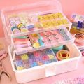 2/3 Layers Foldable Large Capacity Storage Box Multifunctional Plastic Portable Makeup Hairpin Organizer Nail Art Jewelry Box. 