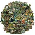 50Pcs Cute Forest Witch Stickers PET Natural Forest DIY Stickers Motorcycle Suitcase Decor Phone Laptop Decals.