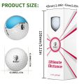 Caiton 3/6Pcs Extreme Distance Golf Balls Double Layer High-Energy Core Aerodynamic Stable Flight Soft Feel Practice Play Set. 