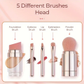 5 In 1 Portable Retractable Makeup Brushes For Foundation Eyebrow Lip Eyeshadow Loose Powder Cosmetic Set Makeup Brush Tools. 