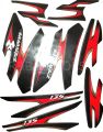 Bajaj Discover 135 Black Red Full Sticker Kit. 