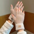 Winter Warm Touch Screen Half Fingerless Knitted Acrylic Gloves For Men And Women.