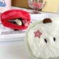 1PC Cute  Plush Coin Purse with Keychain, Cartoon Mini Storage Bag for Girls Kawaii Holiday & Birthday . 
