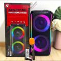 Kts-1909 Dual 8 Inch Karaoke Subwoofer Bt 5.0 Dj Good Sound Speaker with Wireless Microphone Portable Bass Rgb Light Speaker. 