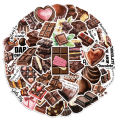 50PCS Chocolate Stickers Exquisite Handheld Materials Phone Cases Laptop Suitcases Water Cups Waterproof Stickers.