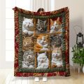 Cozy Cat Lover's Plush Fleece Throw Blanket - Perfect for Sofa Naps, Office Breaks & Christmas DecorCozy Cat Lover's Plush Fleec.