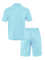 2025 Summer New Men's Casual Sportswear Polo Shirt With A Lapel, Men's Short-sleeved Shirt And Shorts, Jacquard Texture Suit.