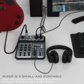 4 Channel Audio Mixer 48V Phantom Power USB Studio Sound Mixers Bluetooth DJ Console Mixing for Karaok. 
