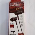 D21 Hi-fi Audio stereo earphones local made. 