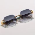 Geometric Leopard Print Sport Glasses For Women, Lightweight & Durable Composite Frame, Trendy Streetwear Glasses. 