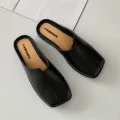 Women's New PVC Summer Sandals Fashion Solid Color Daily Leisure Low-Heeled Outdoor Half Slippers. 