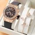 Watches Set Luxury Rhinestone Women Fashion Elegant Wristwatch Quartz Watch For Girl Ladies Clock Relogio Feminino. 