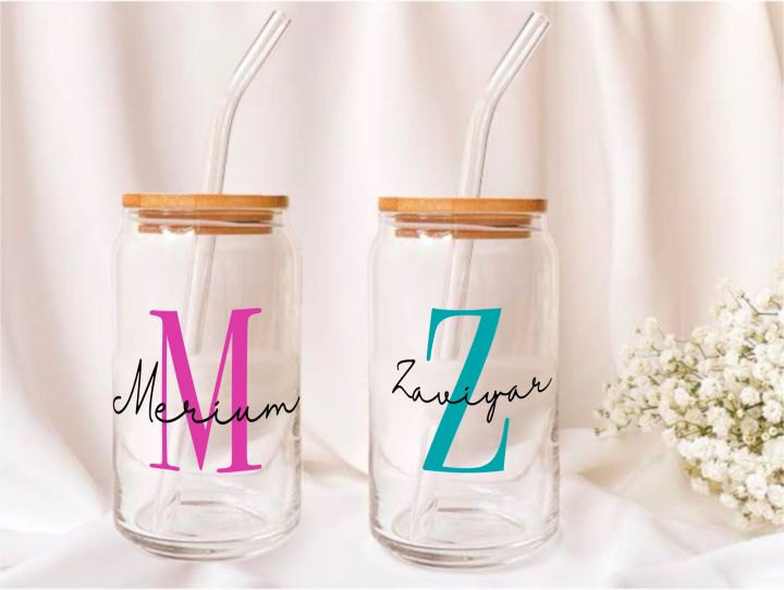 "Personalized/customized 540ml Glass Tumblers: Elevate Your Sipping Experience!"