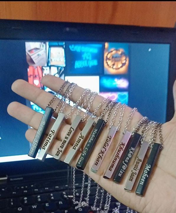 Customize bar locket Engrave your name on locket