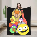 Smiling Friends All Over Print Soft Plush Blanket for Kids Flannel Throw for Bed Sofa Chair  Cute Cartoon Design. 